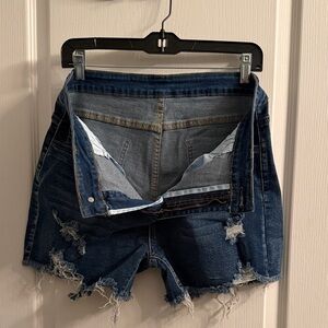 Amazon Blue Distressed Jean Shorts